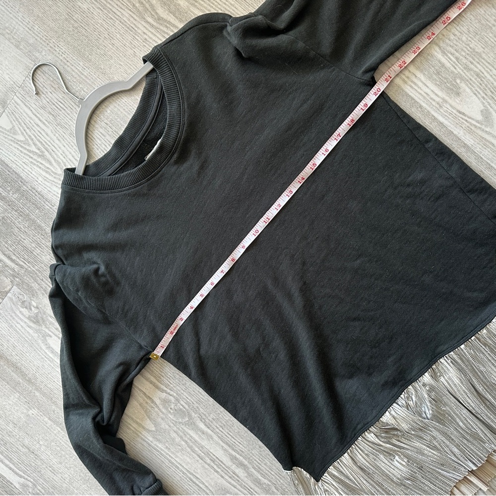 Pilcro Green Tunic Sweatshirt with Pleated Metallic Trim Medium - Picture 11 of 13